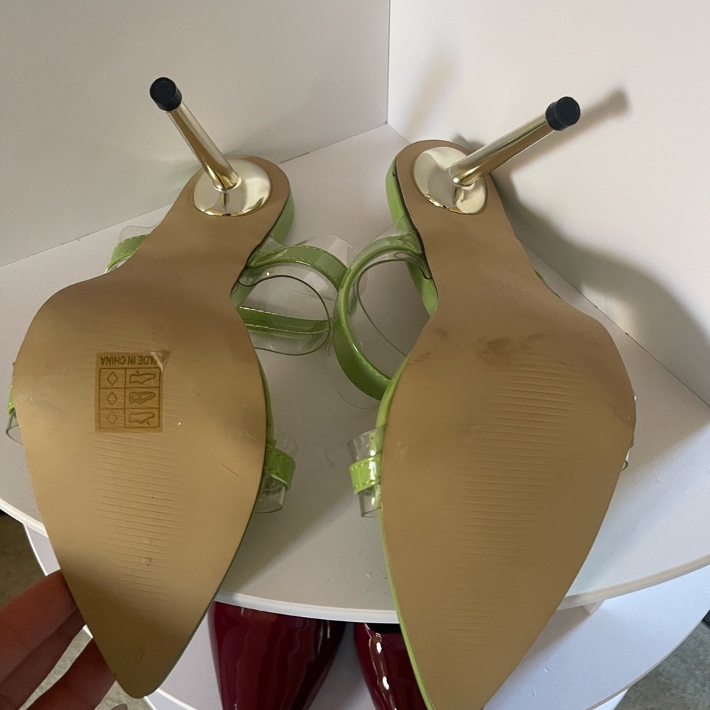 Worn once, green and clear heels - Picture 2 of 4